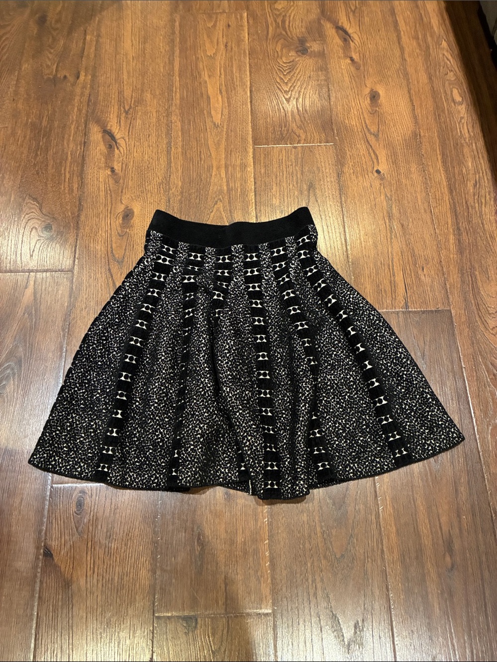 Moth Black & White Textured Circle Skirt